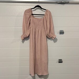 Gingham Puff Sleeve Dress